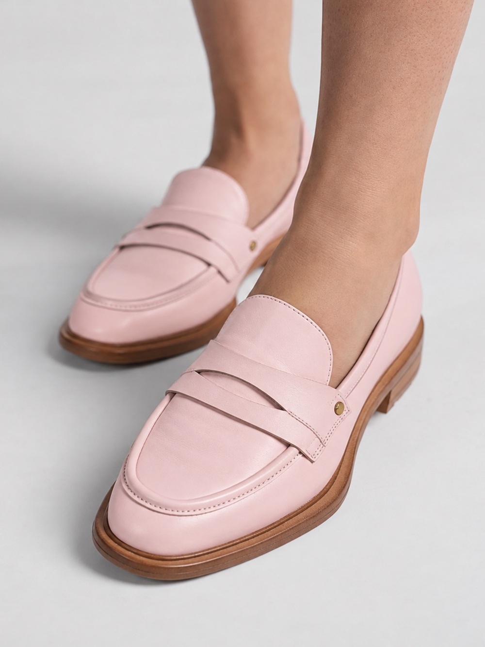 Franco Sarto Pink Leather Penny Loafers - Edith 2